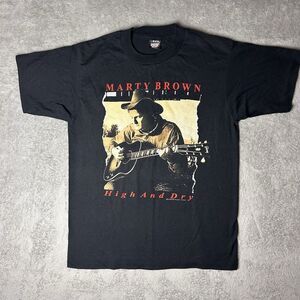 Vintage Y2K Marty Brown Tshirt Single Stitch Screenplay 1992 NWOT Large Black